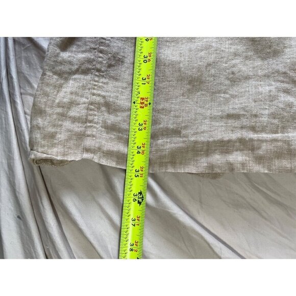 Loft Womens Linen Blend Dress Sz 4 Sleeveless Beige Romper Sequin Vacation - Picture 3 of 11